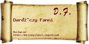 Daróczy Fanni névjegykártya